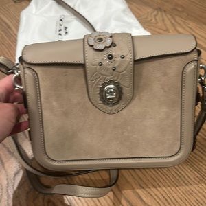 Like new, used once suede and leather coach bag